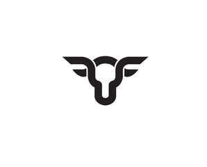 creative abstract buffalo lines logo vector symbol