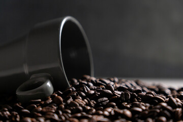 Cup with coffee beans