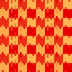 Orange mosaic checkerboard seamless pattern background. Vector illustration.