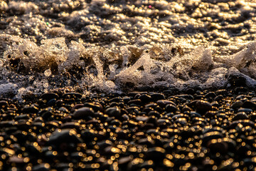 Splashing water on the rocks