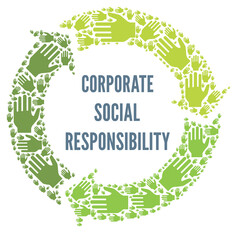 CSR corporate social responsibility symbol - obrazy, fototapety, plakaty