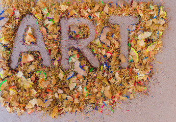 art with colored pencils scrapes on paper