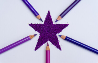 star made with scraped crayons