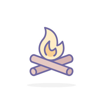 Campfire icon in filled outline style.