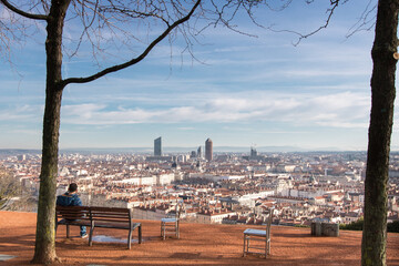 vue sur Lyon depuis le jardin des curiosités  appelé aussi Jardin de Montréal ou Jardin du...