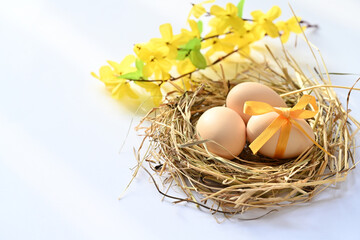 Background with Easter decoration and place for text.