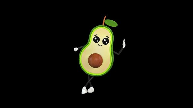 Avocado leans on an object and talk