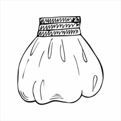 Women skirt hand drawn in doodle style