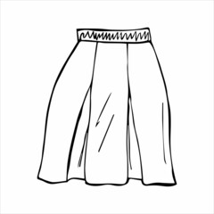 Women skirt hand drawn in doodle style