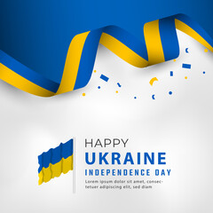 Happy Ukraine Independence Day August 24th Celebration Vector Design Illustration. Template for Poster, Banner, Advertising, Greeting Card or Print Design Element