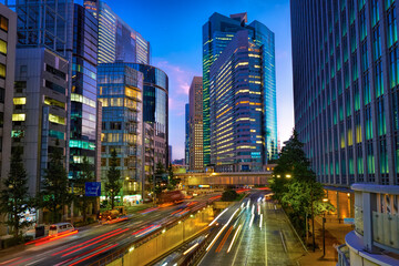 Fototapeta na wymiar Dawn on the streets of Tokyo Japan.