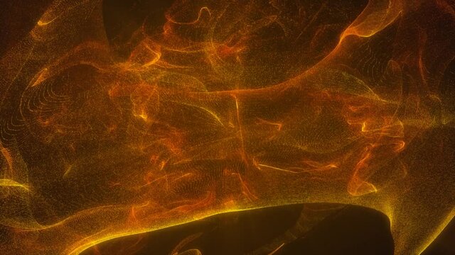  Animated neon sphere background. Space energy design. The movement of particles in a circle. Glowing lightning, stars. Magic. A pattern of rotating dots. Fire, flame. Logo, technology, medicine. 4k