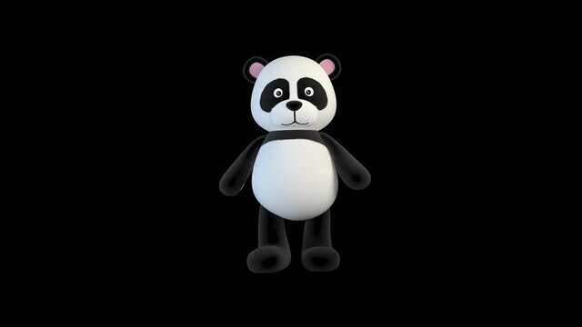 Panda bear walks