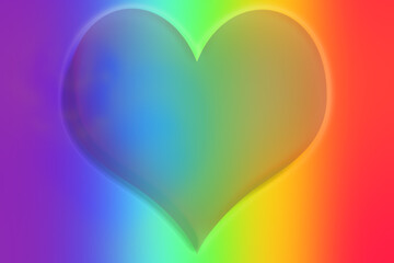 A heart on a blurry rainbow-colored background. LGBT-the concept of gay pride.