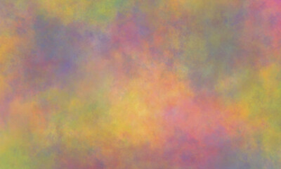 Abstract translucent watercolor background in purple, blue, green, yellow and red tones. Copy space, horizontal banner.