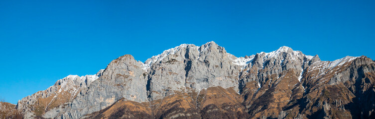 Landscape of Grigna mountain in winter season - obrazy, fototapety, plakaty