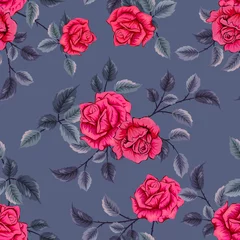 Deurstickers Elegant colorful seamless pattern with botanical floral design illustration. © floralpro