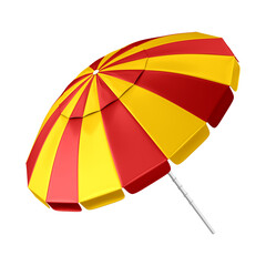 Yellow and red umbrella for summer, parasol isolated