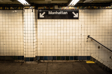 sign of new york city subway entrance	 - Powered by Adobe