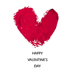 Happy Valentine's day vector card. Happy Valentine's Day lettering. Hand drawn heart.