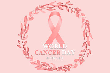 illustration of february 4 celebration of world day of the fight against cancer