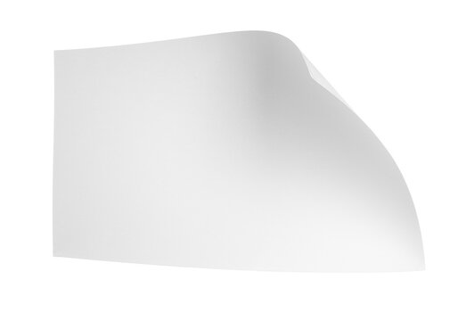 Blank Flying Paper Sheet On White Background