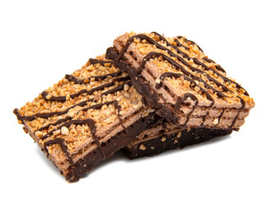 Wafers chocolate isolated on the white background