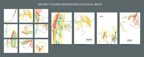 Art painting pastel muted pale calm tones card templates set contemporary art. Collection of art modern invitations with gold abstraction background line color