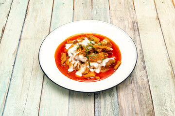 P'anaeng pork is a type of Thai red curry that is thick, salty and sweet, with a tangy makrut lime flavor.