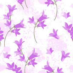 Flowers bells seamless pattern. Vector illustration
