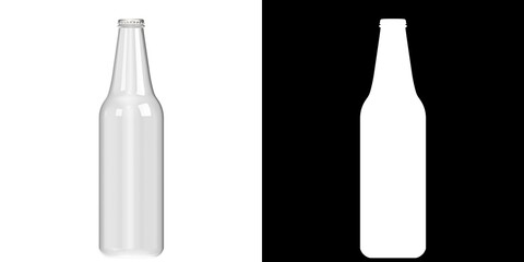 3D rendering illustration of a empty beer bottle