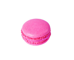 Velvet macaron isolated on white background.