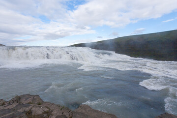Gullfoss falls in summer season view, Iceland