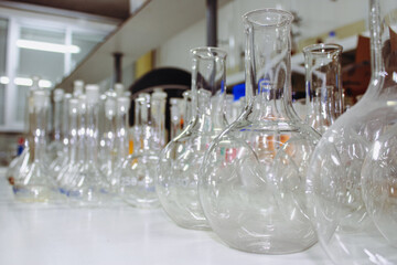 Laboratory material placed on a table  