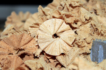 Wood chip in a circular shape