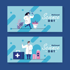 Science - Doctor banner set illustration