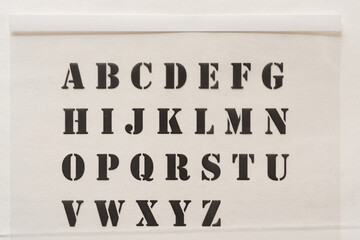 alphabet on transparency