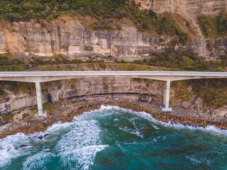 Obraz premium Scenic view of Seacliff Bridge, Wollongong, Australia