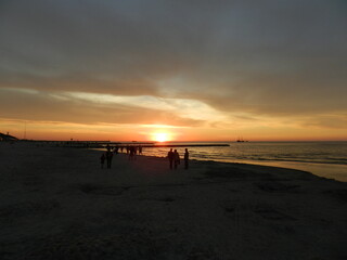 Beautiful sunset on the Baltic Sea. A walk along the seashore during your vacation. Perfect...