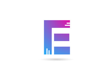 E alphabet letter logo for business and company. Blue pink colour template for icon design