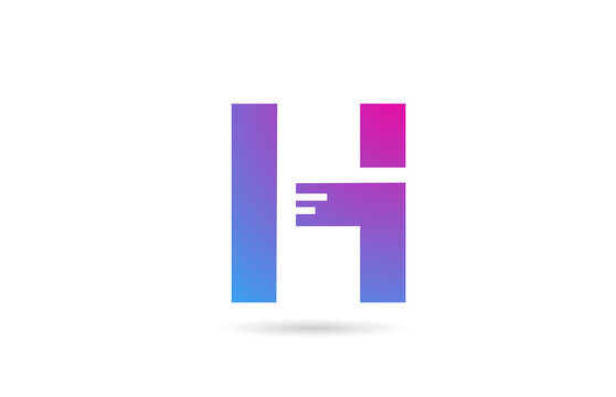 H alphabet letter logo for business and company. Blue pink colour template for icon design