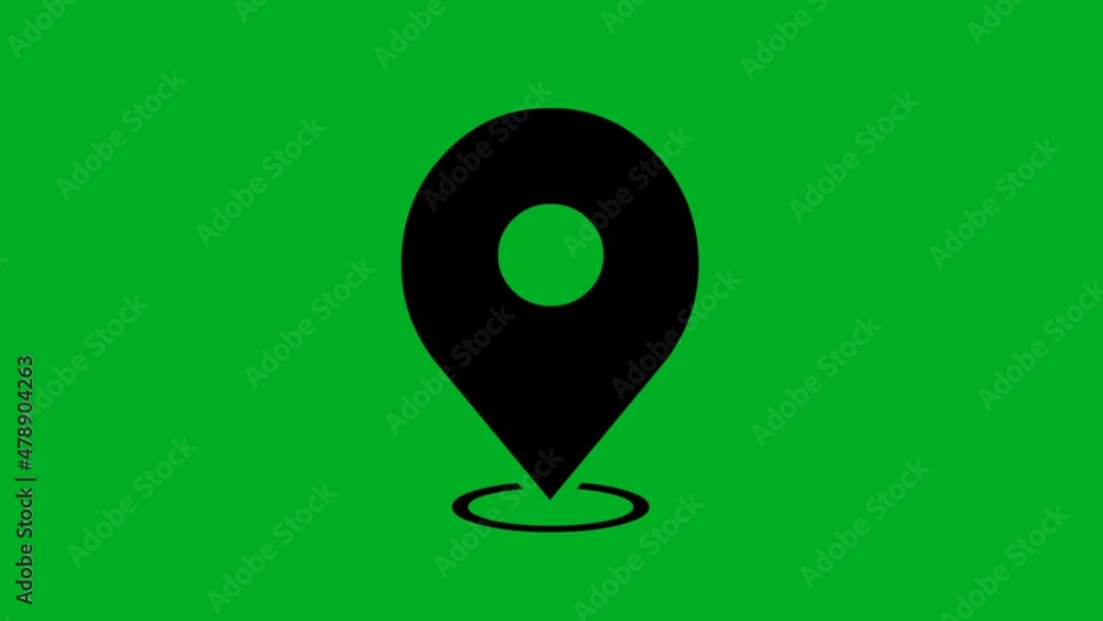 Poster loop animation of the gps (global positioning system) icon, on a green chroma key background