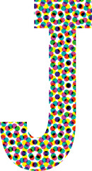 Colorful halftone font design LETTER J