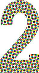 Colorful halftone font design NUMBER 2