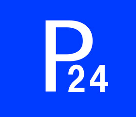 24時間のパーキングのアイコン