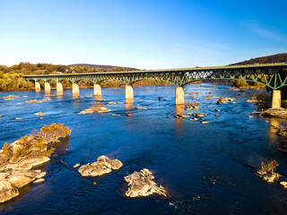 Shenandoah river and bridge landscape.