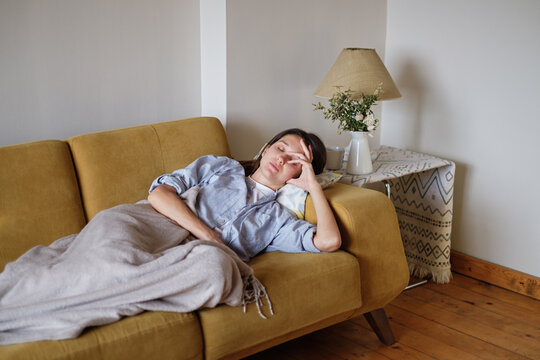 Woman sick stay at home