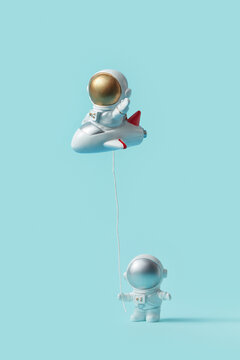 Astronauts flying in rocket