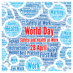 World day safety and health at work word cloud 