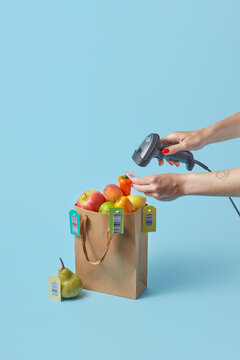 Woman scanning tags
